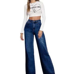 KOTTY Womens High Rise Cotton Lycra Jeans(Faded Blue,34)