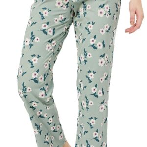 Max Women Floral Printed Pyjamas (SP24BOTTOM08LIGHT Green)_L