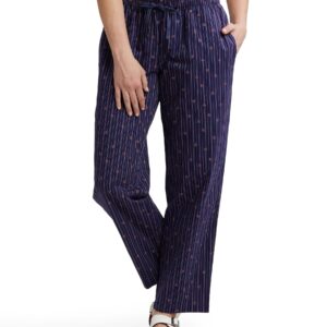 Jockey Women's Relaxed Fit Pants (RX06_Classic Navy Assorted Checks_XL)
