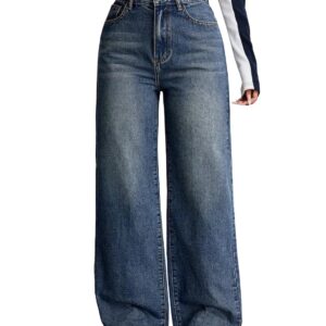 Nifty Women's Denim Stretchable High Waist Baggy Jeans for Women (1479_PBLU_30_Peacock_Blue_30)