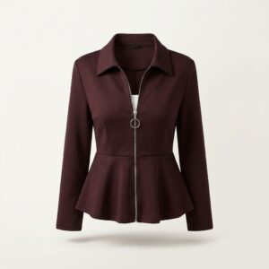 Women's Zip Front Peplum Jacket