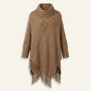 Women's Mid Thigh Wool Cape Coat