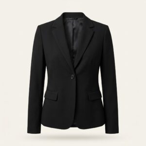 Women's Black Single Button Office Blazer