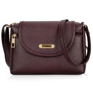 J I ACCESSORIES Women’s Stylish Crossbody Sling Bag – Elegant PU Leather Small Shoulder Purse with Adjustable Strap – Casual & Travel Handbag