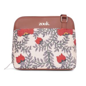 ZOUK Printed Vegan Leather Out Of Office Sling Bag With Adjustable Strap For Women's Girls