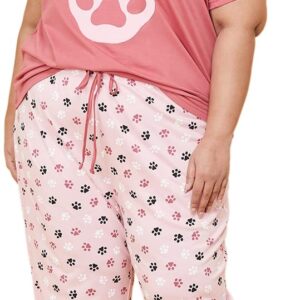 Max Plus Size Women Printed T-Shirt and Pyjamas